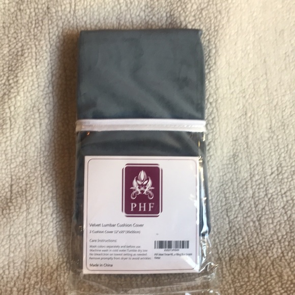 Velvet Microfiber Lumbar Cushion Zipper Covers - Picture 2 of 6